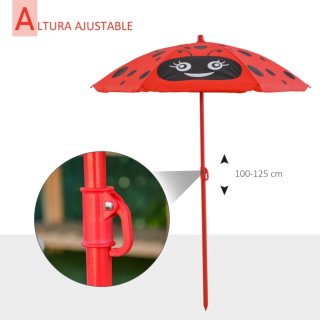 Set da giardino per bambini con tavolo, sedie e ombrellone