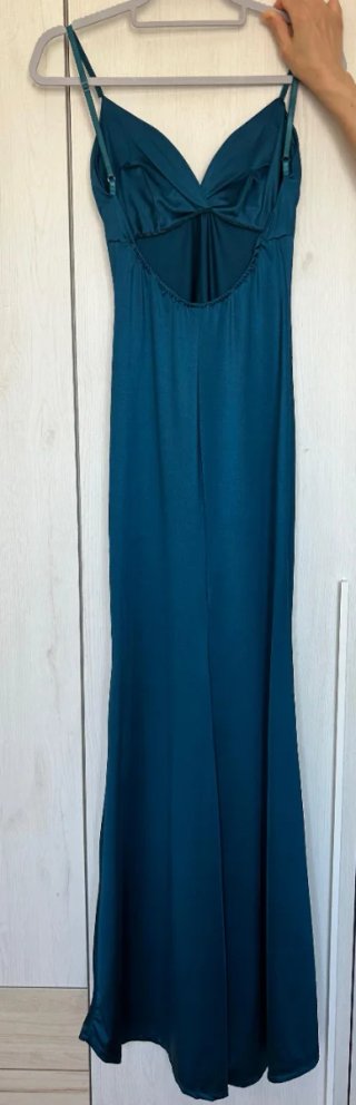 Vestido largo graduación/boda azul verdoso
