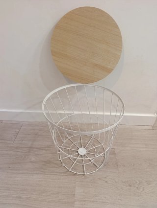 Mesita auxiliar madera y metal