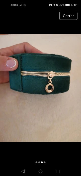 Joyero de viaje verde