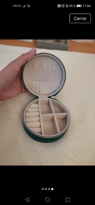 Joyero de viaje verde
