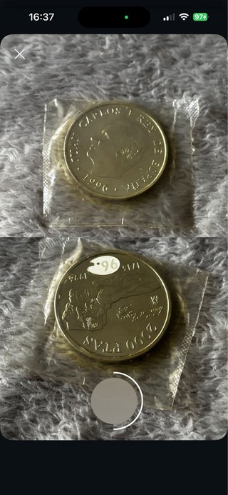 Moneda 2000 Pesetas 1996 Juan Carlos I Precintada