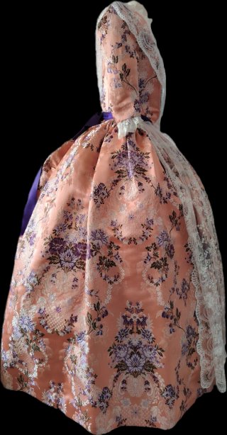 Traje de Fallera Salmón y Morado