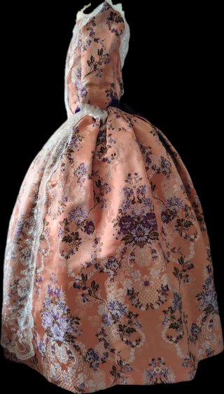 Traje de Fallera Salmón y Morado