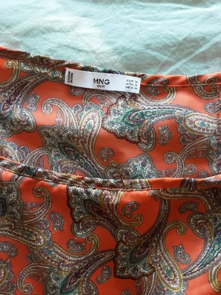 Falda Mango Estampada Naranja