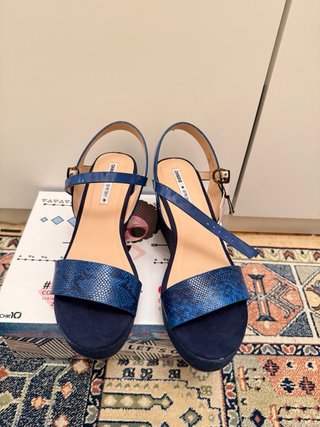 Sandalias cuña CHIKA10 Talla 39 Azul