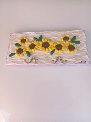 Portachiavi/Portabiti Base Legno Ceramica pietre