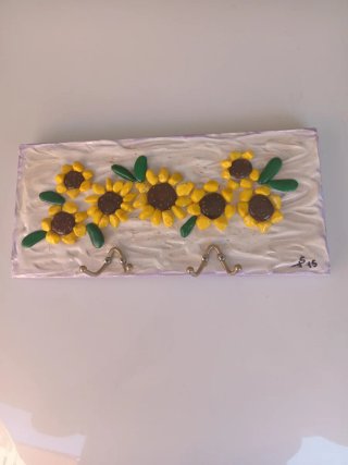 Portachiavi/Portabiti Base Legno Ceramica pietre
