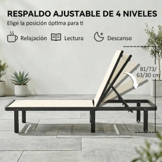 2 Tumbonas Reclinables con Ruedas