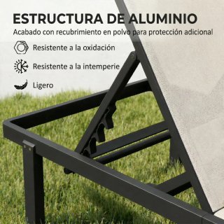 2 Tumbonas Reclinables con Ruedas