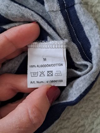 Chaqueta de rayas azul y gris