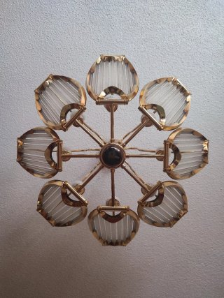 Lámpara de techo dorada cristal