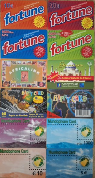 Lote Tarjetas Telefónicas Antiguas España