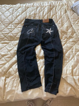 Pantalón Corteiz ancho skate negro