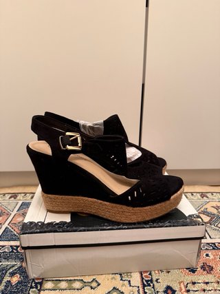 Sandalias de cuña estilo alpargata – Negras – 39