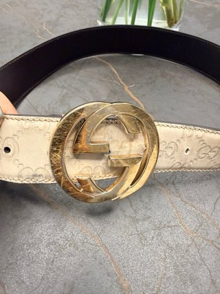Cintura Gucci Originale Beige e Dorato