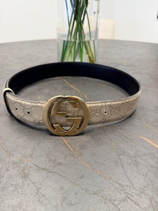 Cintura Gucci Originale Beige e Dorato