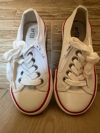 Zapatillas lona blancas con cremallera