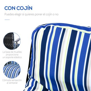 2 Tumbonas Jardín Acero Acolchado