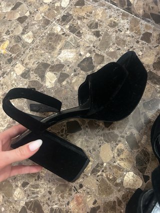 Sandalias de terciopelo negras Talla 39