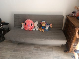 Sofá Cama Gris Tela