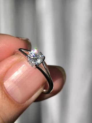 Anillo Solitario Moissanita Plata