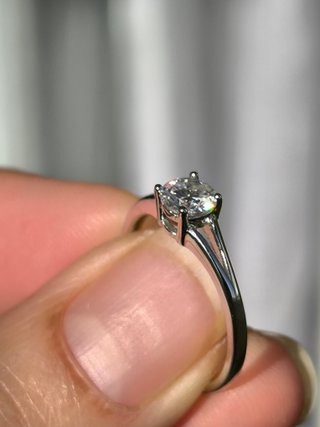 Anillo Solitario Moissanita Plata
