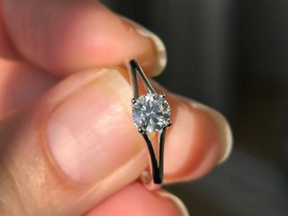 Anillo Solitario Moissanita Plata