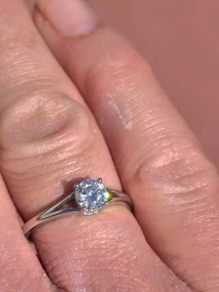 Anillo Solitario Moissanita Plata