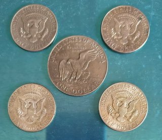 Lotto 5 monete USA argento