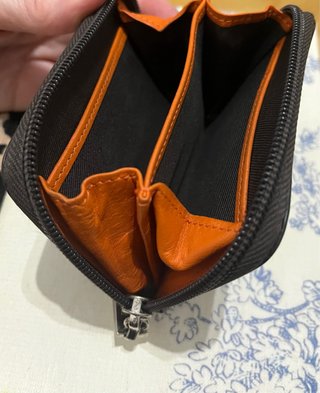 Monedero piel negro con aro y llavero