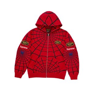 Supreme Vanson Spiderman Zip Hoodie Roja