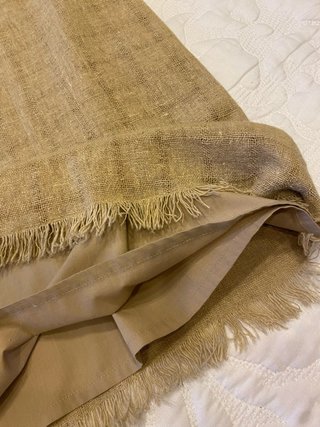 Falda Zara Lino Beige Midi