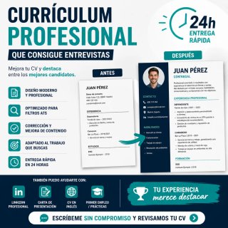 CV moderno y optimizado ATS en 24h