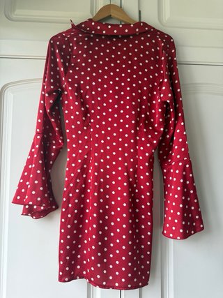 Vestido rojo mini lunares