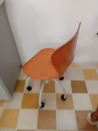 Sedia da studio vintage in acciaio e legno