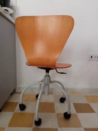 Sedia da studio vintage in acciaio e legno