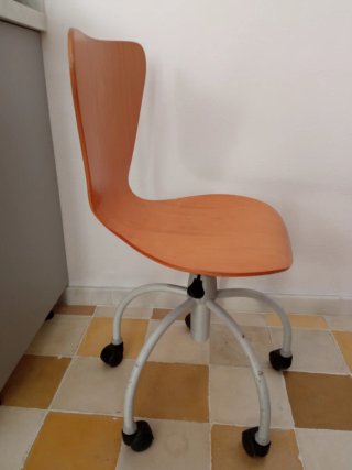 Sedia da studio vintage in acciaio e legno