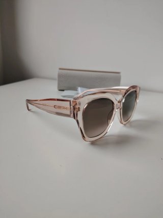 Occhiali da sole Jimmy Choo squadrati rosa/cipria