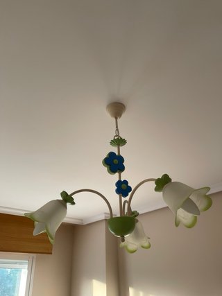 Lámpara infantil flores azul y verde