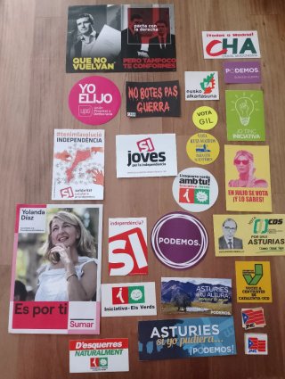Lote de 190 Pegatinas Políticas y Sindicales