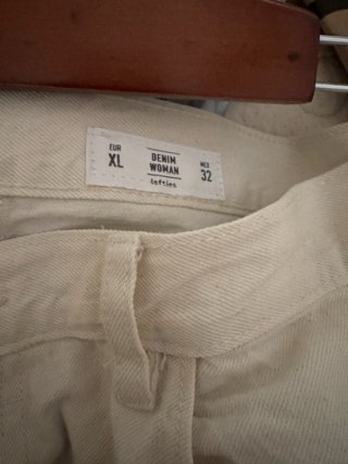 Falda larga vaquera beige