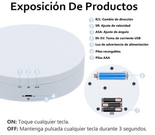 Mesa giratoria eléctrica 360º para fotografía