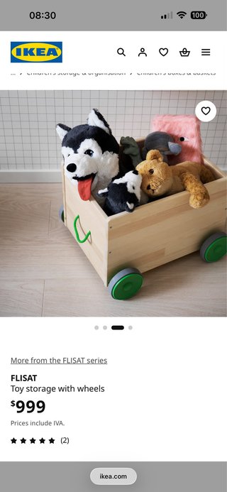 Caja de juguetes IKEA FLISAT con ruedas