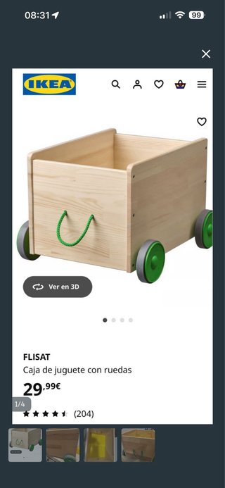 Caja de juguetes IKEA FLISAT con ruedas