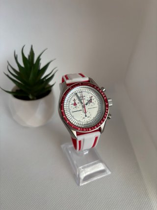 Omega Moonwatch Blanco Rojo 42mm Cronógrafo