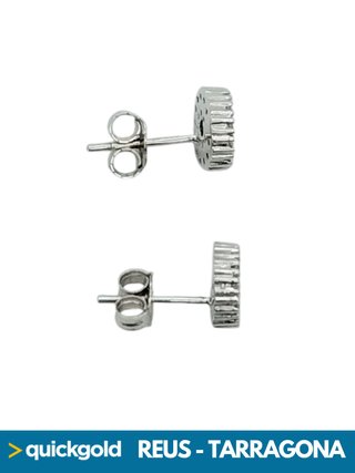 035-923 PENDIENTES ORO BLANCO BOTON
