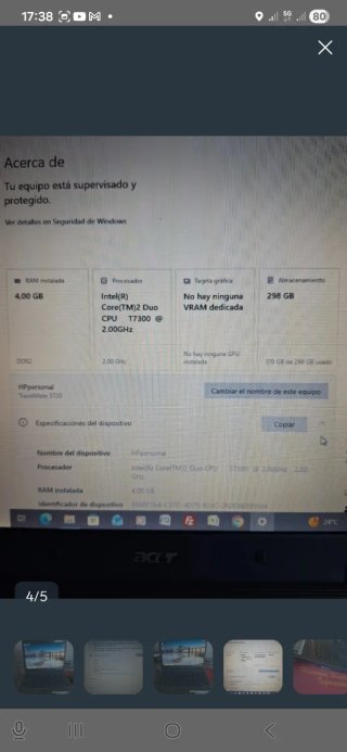 Acer TravelMate 5720 Core 2 Duo T7300