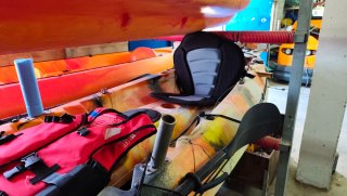 Kayak pesca doble con motor eléctrico