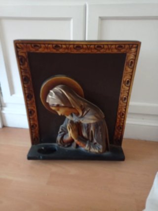 Cuadro talla madera Virgen rezando